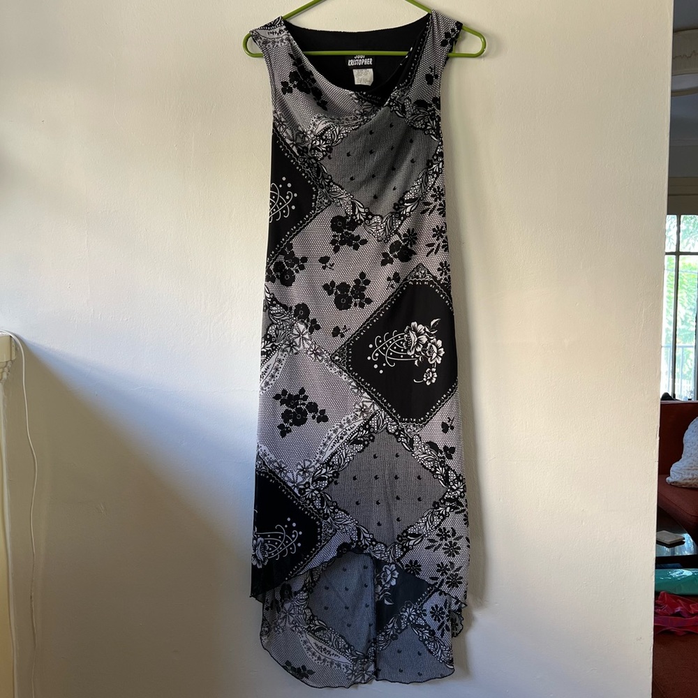 VTG 90s Jodi Kristopher B&W Dress